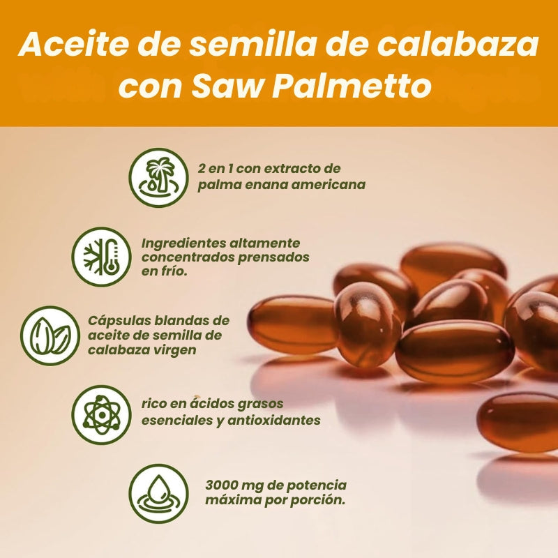 Cápsulas de aceite de semilla de calabaza💯 Natural 👉🌿