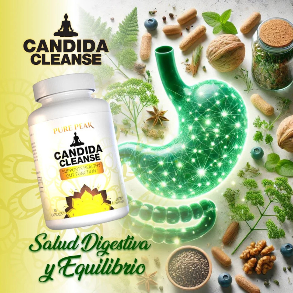 Candida Cleanse - 90 CAP🩺LIMPIEZA INTESTINAL NATURAL- OFERTA ESPECIAL🤯 SOLO POR ESTA SEMANA