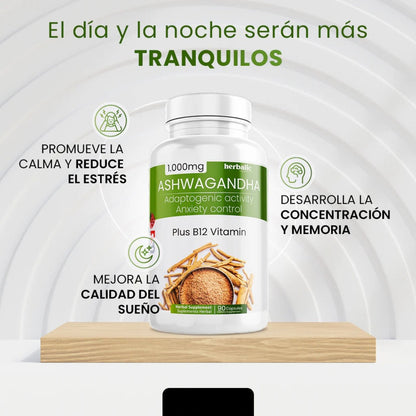 Ashwagandha 1000 mg Regula el Cortisol🌩️Alivia el estrés 🌿y la ansiedad🤯 - OFERTA ESPECIAL  SOLO ESTA SEMANA 💊