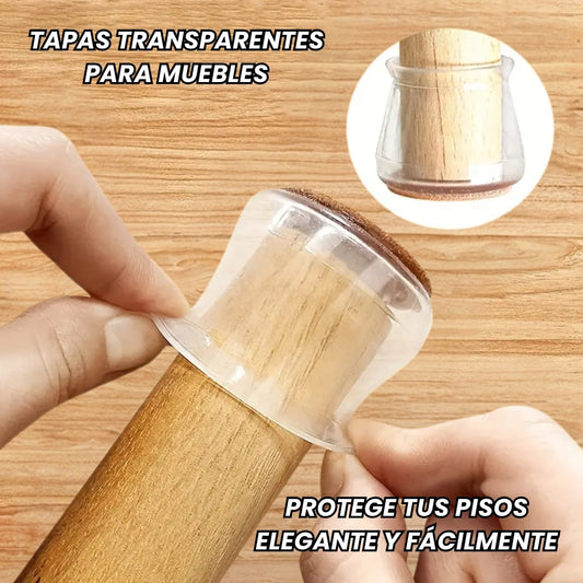 Tapas Transparentes Protección Total para Patas de Muebles