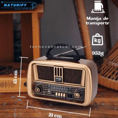 VintageVibe™ - Radio Vintage Recargable Estilo y Funcionalidad