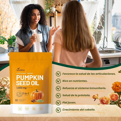 Cápsulas de aceite de semilla de calabaza💯 Natural 👉🌿