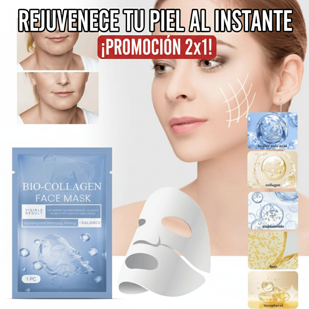 1+1 MASCARILLAS DE COLAGENO ABSORBENTES SET 2x1 OFERTA ESPECIAL