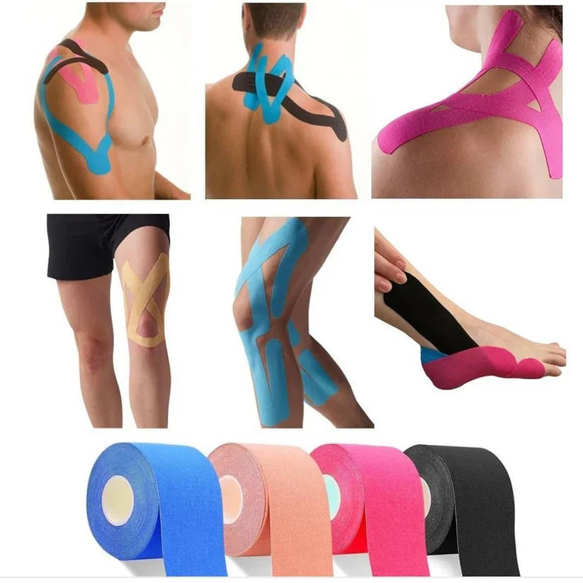 1+1 Tape Cinta🤕 Kinesiológica 🩺De Recuperación OFERTA 2X1 5mx5cm +👉 Guía de Usos y Vendajes de REGALO🎁